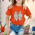 thumbnail image 2 of Toddler Girls Tops & T-Shirts Kid Easter Bunny Cute Graphic Round Neck Short Sleeve Summer Casual Tshirts Outwear,Orange,12-13 Years, 2 of 4