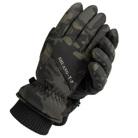 XZNGL Mens Winter Gloves Waterproof Mens Full-Finger Camouflage Winter Thickened Ski Waterproof Warm Gloves Mens Gloves Winter Waterproof Mens Waterproof Gloves Winter Mens Ski Gloves Waterproof