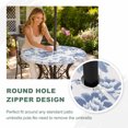 thumbnail image 4 of Round Outdoor Tablecloth with Umbrella Hole and Zipper, Rustic Flowers Tablecloth with Elastic Waterproof, Blue Pastoral Botanical Vintage Floral Leaves Patio Table Covers for 31" - 35" Pool Tables, 4 of 9