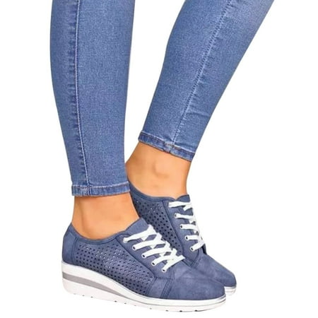 

Women Running Shoes Casual Walking Platform Sneakers Sports Lace-up Shoes for Fall Spring New
