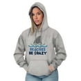 thumbnail image 3 of Beaches Be Crazy Funny Swimming Shark Hoodie Sweatshirt Women Men Brisco Brands L, 3 of 6