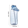 thumbnail image 2 of Plastic Water Bottle with Straw, Reusable, Water Bottle with Handle, Time Marker, 68Oz Large, Flip Top, Sports & Outdoor, Clear, 1 Pc, 2 of 8