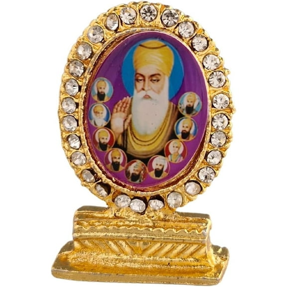 Religious Idol Acrylic Showpiece Figurine for Car Dashboard, Home & Office Décor 10 Guru Nanak Dev Ji(10 Guru_Idol_34)