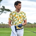 thumbnail image 3 of Fotbe Pineapple Camiseta Polo de Golf para Hombre con Estampado – Camisa Deportiva Transpirable con Cuello Abotonado-Medium, 3 of 6