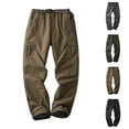 thumbnail image 1 of Sentmoon Cargo Pants for Men Sweatpants for Men Warm Men's Solid Color Multi-Pocket Work Pants Warm Long Pants for Outdoor Activities and Hiking Khaki XL, 1 of 9