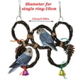 thumbnail image 3 of Birds Parrots Hand-woven Hanging Ring Perch Stand Bird Swing Climbing Toy with Bells Pine Cones Cage Supplies, 3 of 8