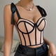 thumbnail image 1 of Blusa sin mangas con tirantes y empalme para mujer, blusa de poliéster para mujer, 1 of 9