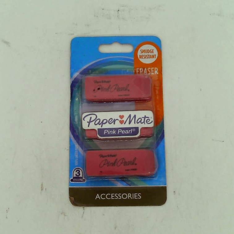 Paper Mate Pink Pearl Erasers, Large, 3 Count