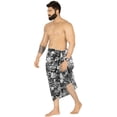 thumbnail image 2 of LA LEELA Men's Standard Beachwear Sarong Pareo Wrap One Size Tropical, Black Summer Vacation Party, 2 of 5
