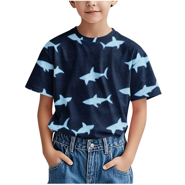Zpanxa T-Shirts pour Tout-Petites Filles Imprimé Col Rond Confortable Ample Manches Courtes Blouse Décontractée avec Polyester Spandex 4 Ans