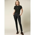 thumbnail image 4 of Made by Johnny Women's Casual Leggings Stretchy Work Ankle Pants Office Slacks with Pocket M BLACK, 4 of 6