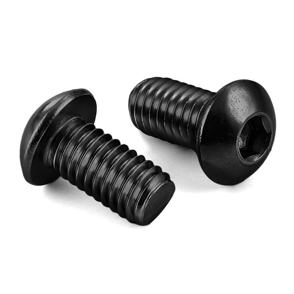 1/4-20 x 1/2 Pouces Vis de Tête de Bouton, Entraînement de Prise Allen, Oxyde Noir, Acier Allié Grade 10.9, Entièrement Fileté, 100 Pcs
