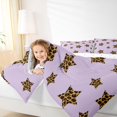 thumbnail image 4 of Feelyou Cartoon Stars Plum Queen Comforter Set, Cheetah Print Bedding Comforter Set, 3pcs, 4 of 8