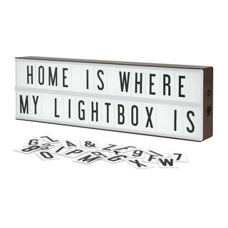 My Cinema Lightbox The Original LED Marquee Light Box with 100 Letters &  Numbers, USB and Built-in Storage, A4 Size 9x12, Black Shell, Cool White