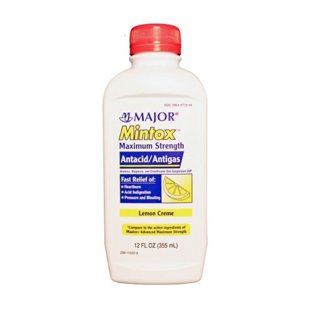047MJRX MAJOR MINTOX MAXIMUM STRENGTH LIQUID ALUMINUM HYDROXIDE400 MG/5 ML White 12 oz UPC