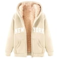 thumbnail image 2 of New York Hoodie 2025 Fall Winter Fleece Lined Zip Up Hoodies Pockets Streetwear Hooded Sweatshirt Hoodie Women Jacket, 2 of 6