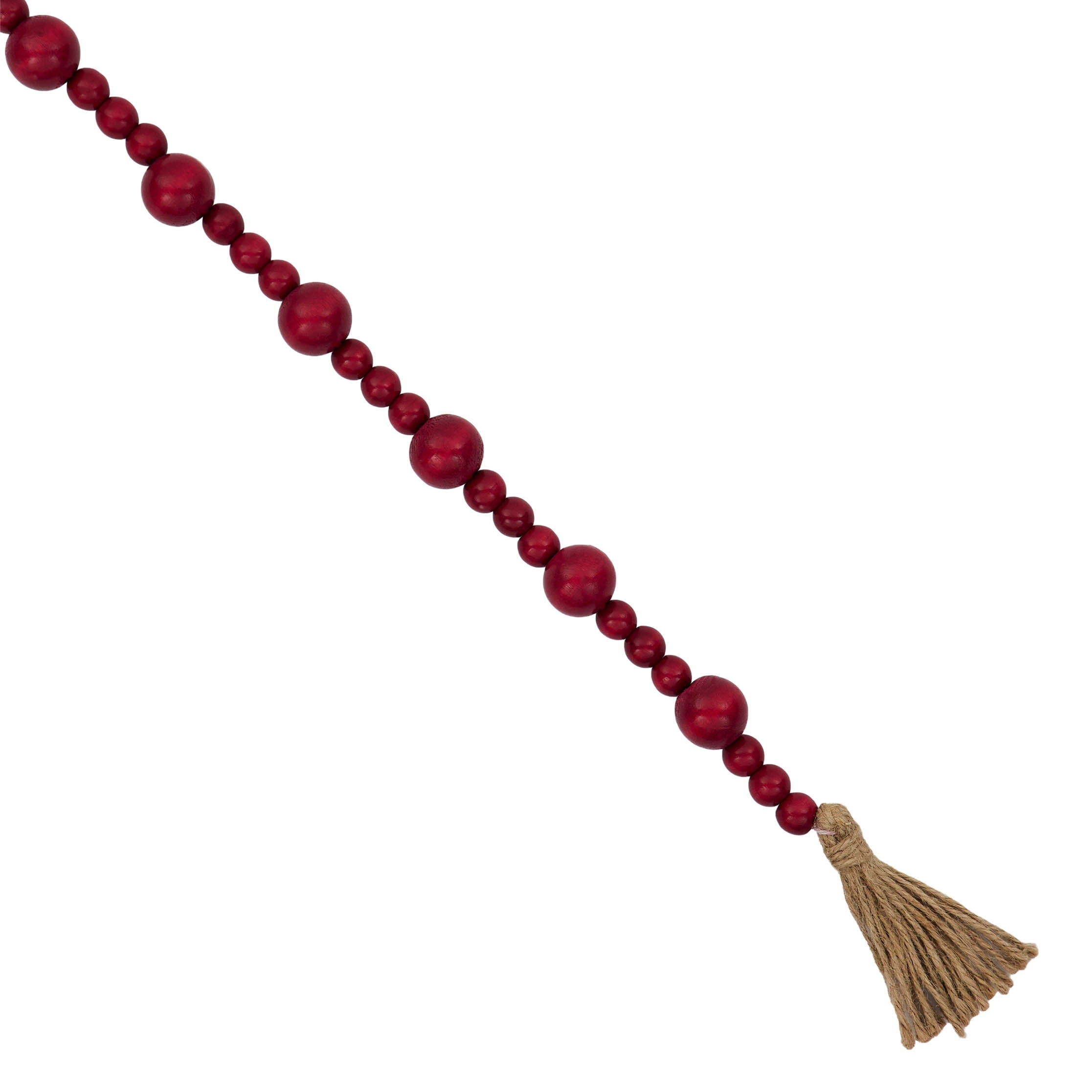 Wood Bead Christmas Garland, Red, 9', by Holiday Time