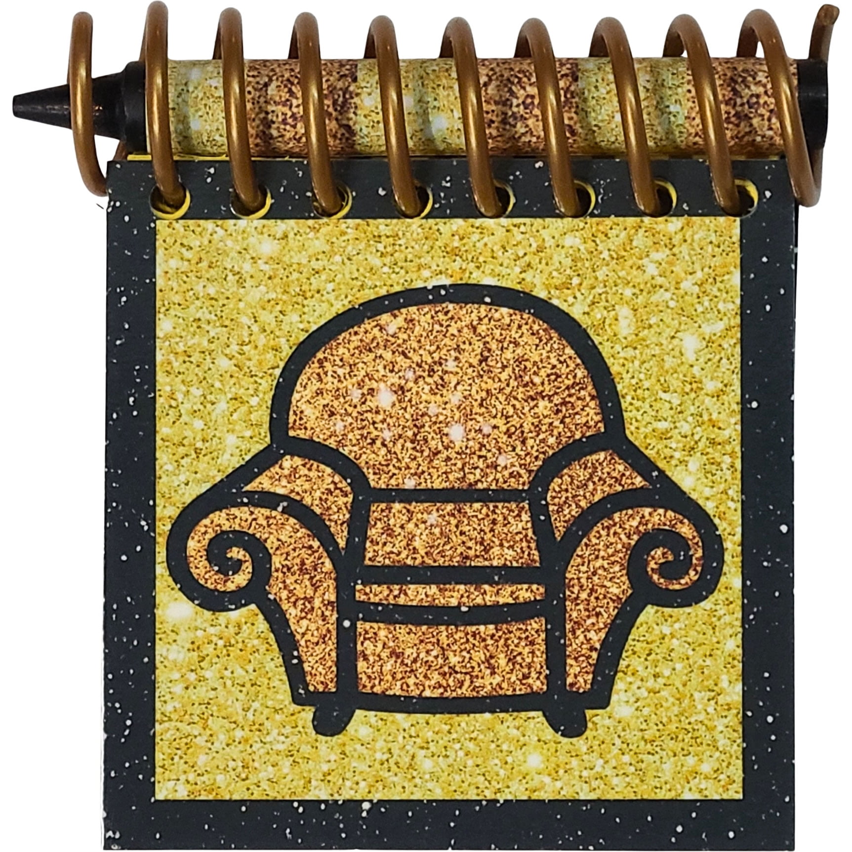 Handcrafted Gold Sparkle Handy Dandy Notebook