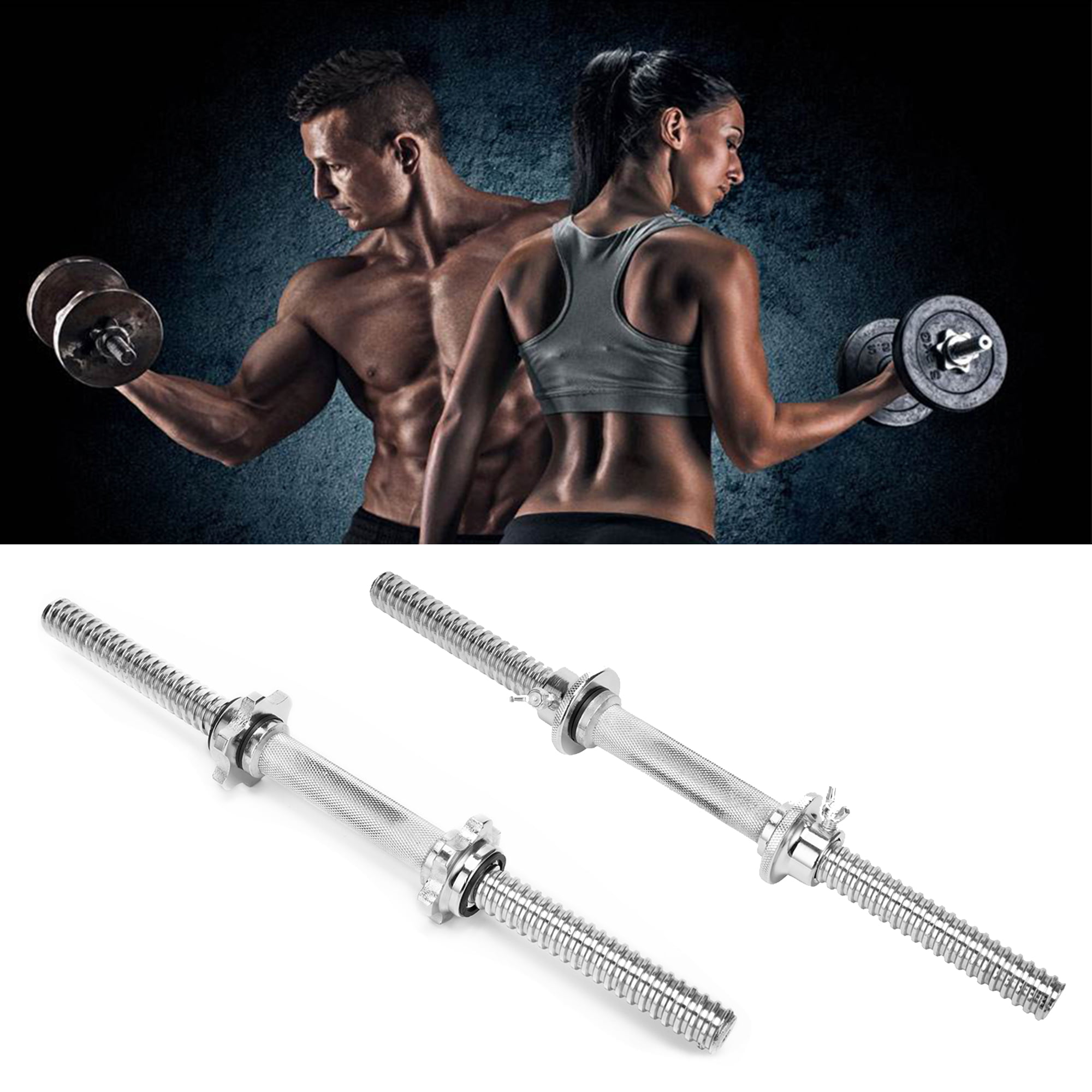 Adjustable Chrome Dumbbell Thread Bar Handle Weight Lifter Fitness Exercise Tool 