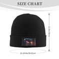 thumbnail image 3 of LNWH Knitted Acrylic Hat, Vector Tiger Art Pattern Winter Beanie Hat for Cold Weather, Black, 3 of 8