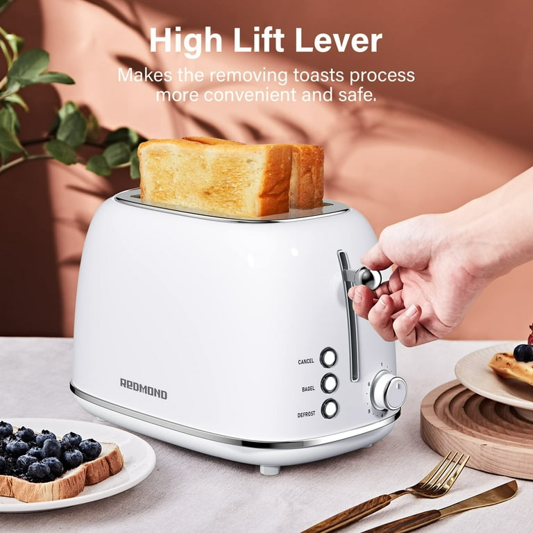 2 Slice Stainless Steel Toaster with Extra-Wide Slot, LED Display 7  Browning Settings, 850 W, Silver 