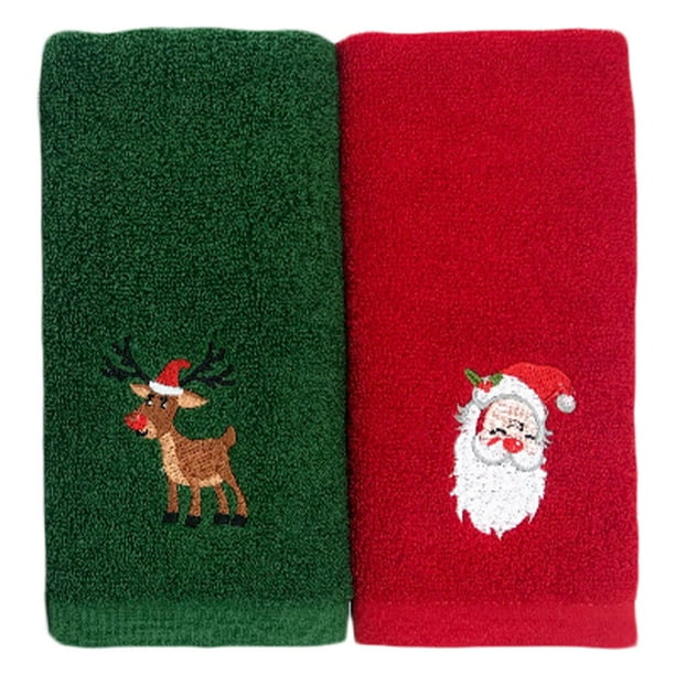 toallas faciales navideñas con estampado navideño. Toalla facial de 44 x 32 cm.