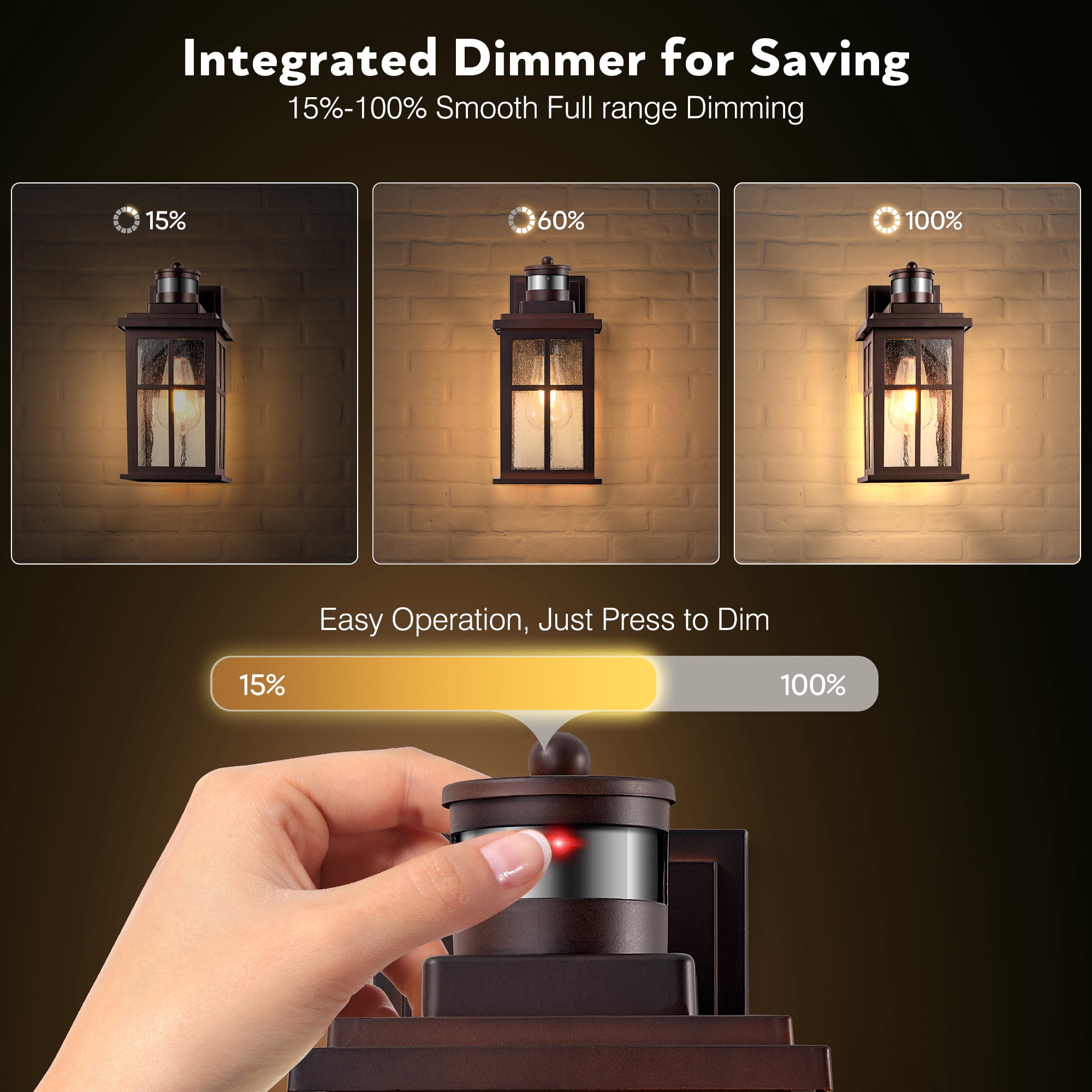 VIANIS Brown Motion Sensor Exterior Lighting Fixtures, Oil Rubbed Bronze Outdoor Garage Lights Wall Mount Sconce, Outdoor Wall Lantern for Garden, Patio, Front Door, Outside Porch Lights for House