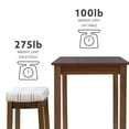 thumbnail image 2 of Linon Claridge 3-Piece Counter Height Tavern Set, Rustic Brown with Natural Linen Stripe, 2 of 8
