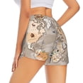 thumbnail image 2 of Uemuo World Map With Animals Pattern Women's Athletic Shorts High Waisted Running Shorts with Liner Pockets Gym Elastic Workout Shorts-X-Large, 2 of 9