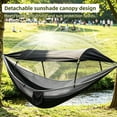 thumbnail image 3 of Vyrelis Camping Hammock with Tree Straps Hammock Tent with Mosquito Net and Sunshade Tree Hammock for Travel Backpacking Hiking Gear (Black), 3 of 9