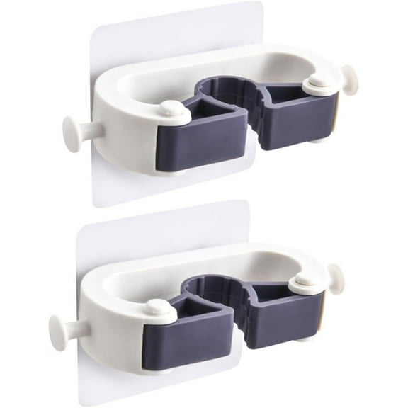 Broom Holder 2pcs wall mounted organizer white stand mop wall clamp mop wall hanger broom organizer wall hook mop hanger Cleaning Supplies Organizer