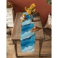 thumbnail image 5 of Ldtrchee Blue Marble Table Runner 70 Inches, Modern Ink Painting Abstract Luxury Bed Runner Dresser Scarves Tabletop for Indoor Outdoor Parties/Ceremony/Banquet, 13" x 70", 5 of 8