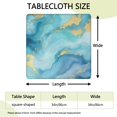 thumbnail image 2 of Blue and Gold Marble Wavy Veins Pattern Square Fitted Tablecloth with Elastic Edge,Square Table Cover,Washable Elastic Table Cover for Home Kitchen Party Decor 34"x34", 2 of 6