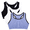 Blue Gem with Black/ White/ Black, variant on Women's Tank Style Cotton Sports Bra, 3-Pack, Style-9012