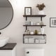 thumbnail image 2 of HAWOO Repisas Flotantes, 3PCS Repisas para Baño con Cesta de Alambre, Recamara, Cocina, Sala, Fáciles de Instalar, 40x15.2 CM (Marrón),Marrón, 2 of 15