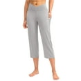 thumbnail image 5 of Capris Leggings with Pockets for Lady Womens Workout Capris Pants with Pockets - High Waisted Wide Leg Leggings Stretchy Soft Cropped Gym Yoga Pants Gray L, 5 of 8