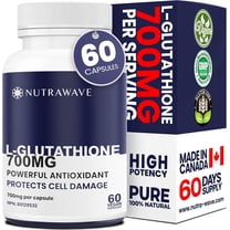 glutathione walmart.ca Nutrawave L-Glutathione 700 mg – Antioxidant Support for Skin & Immune Health, Fermentation-Sourced, 60 Vegan Capsules, Non-GMO, Gluten-Free, Made in Canada