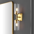 thumbnail image 2 of SAFAVIEH Lolita 2-Light LED Brass Gold Iron Wall Sconce with Clear Shade, 2 of 8