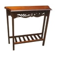 thumbnail image 3 of D-Art Collection Solid Mahogany Wood Entrance Table in Dark Brown, 3 of 5