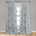 thumbnail image 5 of Ambesonne Turkish Pattern Curtains, Boho Neutral Swirls, Pair of 28"x84", Pale Mauve White Grey, 5 of 5