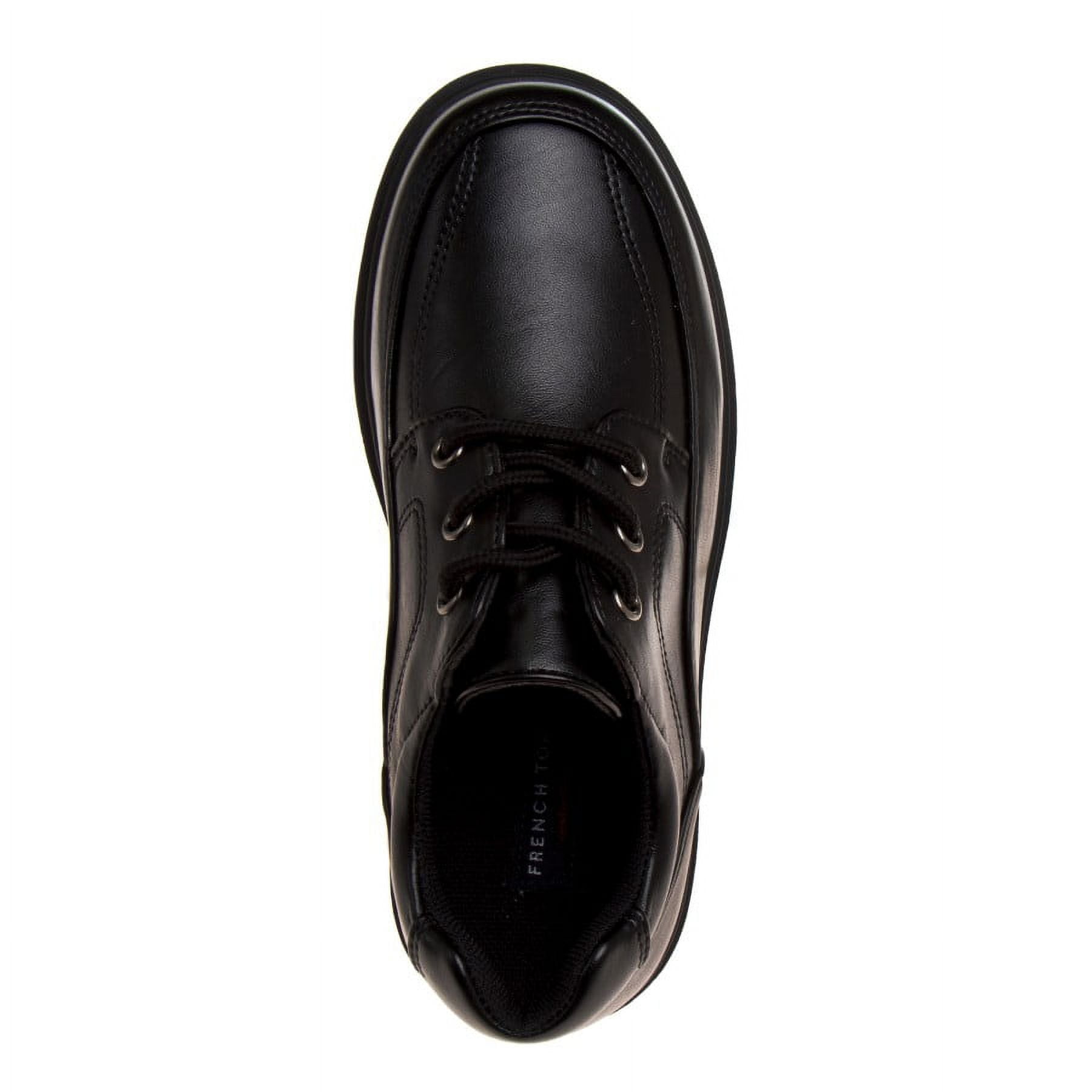 French Little Kids' Boys' Faux Leather Lace-Up School Shoes - Black, 2