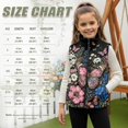 thumbnail image 6 of Xoenoiee Butterfly Flower Leaves Print Girls Fuzzy Sherpa Fleece Vest, Zip-Up Sleeveless Jacket with Stand Collar & Pockets, Cozy Warm Toddler Winter Outerwear, Size 9-10 Years, 6 of 7