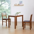 thumbnail image 4 of Livinia Seattle 3-Piece Wooden Dining Table Set for 2, Modern Farmhouse Kitchen Dining Room Set with Solid Wood Ladder Back Chairs for Small Space (Antique), 4 of 8