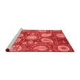 thumbnail image 2 of Ahgly Company Machine Washable Indoor Square Abstract Red Modern Area Rugs, 4' Square, 2 of 4