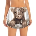 thumbnail image 4 of Lsque Cute Cow Bath Printed Women's Running Shorts with Liner Pockets,Elastic Quick Dry Workout Athletic Gym Yoga Shorts,Womens High Waist Shorts-XX-Large, 4 of 9