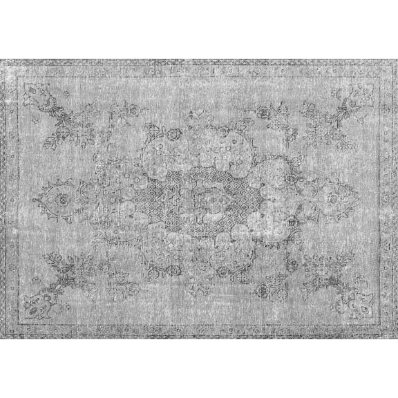 Ahgly Company Indoor Rectangle Persian Gray Bohemian Area Rugs, 5' x 7'