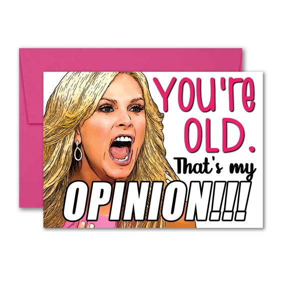 Tarjeta de felicitación ChronicallyFunny Real Housewives Bravo RHOC Tamra