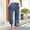 Navy, variant on Womens Pants Sawvnm Capris Pants For Women Casual Summer Cotton Linen 3/4 Pants Wide Leg for Women