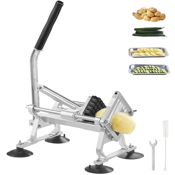KFFKFF 1/2 Inch Commercial Vegetable Slicer Manual Fruit and Vegetable Cutter Vegetable Fruit Chopper Heavy Duty Professional Food Dicer French Fry Cutter Onion Slicer
