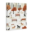 thumbnail image 3 of Stupell Industries Autumn City Park Dogs Animals Painting Wrapped Canvas Canvas Art Print Wall Art, 24 x 30, 3 of 7